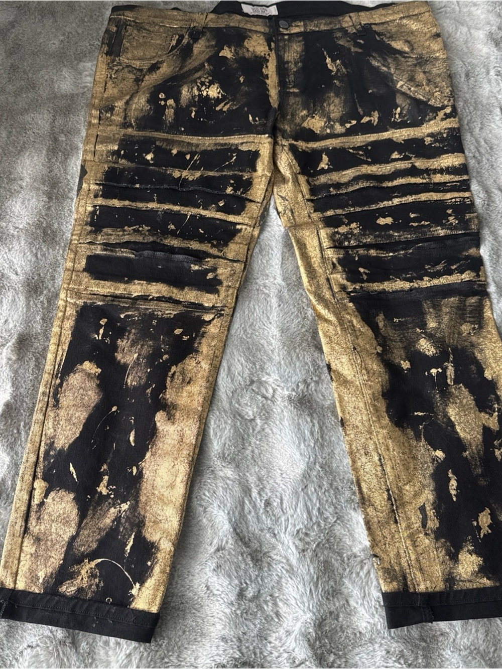 Golden Denim Men's Black & Gold Straight Jeans-0403